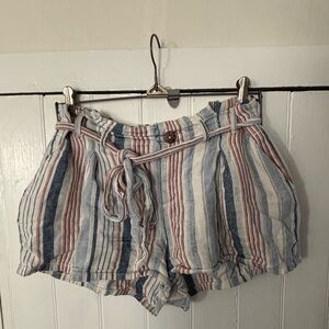 Jolt Striped Shorts with Tie Sz M
